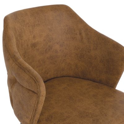 ARMCHAIR PROFESSIONAL THERESA HM9263.19 NUBUCK-TYPE GOLD WOODEN 56x60x84Hcm.