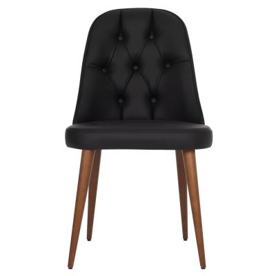 DINING CHAIR PROFESSIONAL ESTRELLA HM9270.41 BLACK PU & WOODEN BACK IN WALNUT COLOR 47x60x92Hcm.