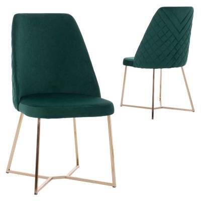 CHAIR “ROSALIND” HM9276.03 CYPRESS GREEN VELVET WITH METAL LEGS IN GOLD COLOR 49x62x93H CM.