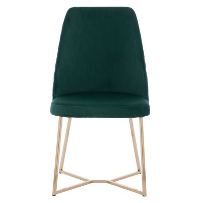 CHAIR “ROSALIND” HM9276.03 CYPRESS GREEN VELVET WITH METAL LEGS IN GOLD COLOR 49x62x93H CM.