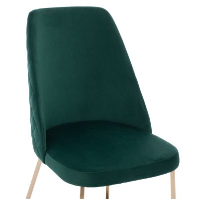 CHAIR “ROSALIND” HM9276.03 CYPRESS GREEN VELVET WITH METAL LEGS IN GOLD COLOR 49x62x93H CM.