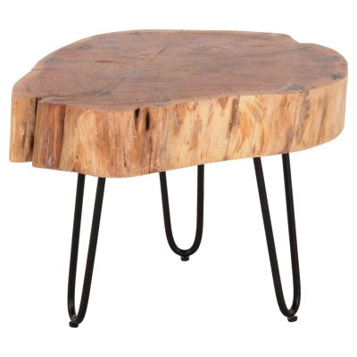 COFFEE TABLE CLAUDINE HM8779.21 ACACIA WOOD WITH 10cm.TOP THICKNESS-METAL LEGS 52x54x40Hcm.