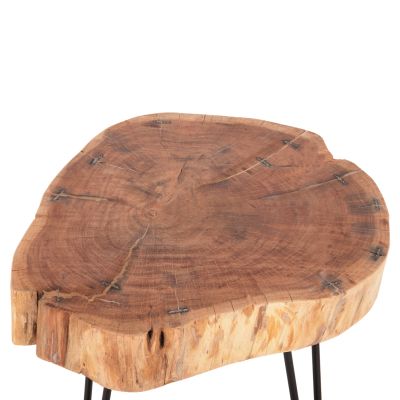 COFFEE TABLE CLAUDINE HM8779.21 ACACIA WOOD WITH 10cm.TOP THICKNESS-METAL LEGS 52x54x40Hcm.