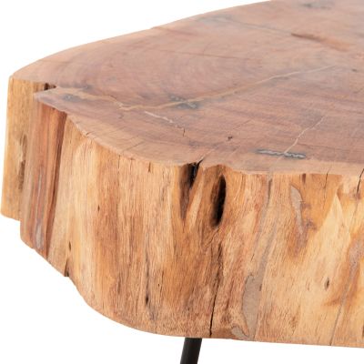 COFFEE TABLE CLAUDINE HM8779.21 ACACIA WOOD WITH 10cm.TOP THICKNESS-METAL LEGS 52x54x40Hcm.