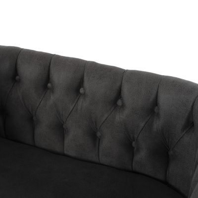 SOFA PROFESSIONAL METAL- NUBUCK TYPE FABRIC GREY QUILTED 120x65x97Hcm.HM9419.11