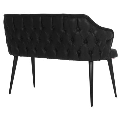 SOFA 2-SEATER PROFESSIONAL CARLOS FB99273.14 BLACK T.NUBUCK - WOODEN LEGS 119x60x84Hcm.