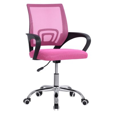 OFFICE CHAIR BRISTONE HM1058.35 PINK MESH FABRIC-CHROMED BASE-BLACK ARMS 60x51x95Hcm.