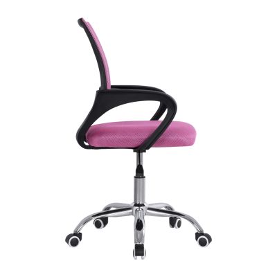 OFFICE CHAIR BRISTONE HM1058.35 PINK MESH FABRIC-CHROMED BASE-BLACK ARMS 60x51x95Hcm.