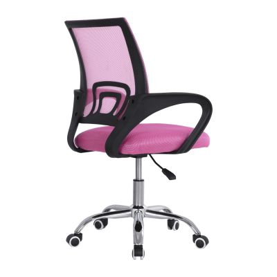 OFFICE CHAIR BRISTONE HM1058.35 PINK MESH FABRIC-CHROMED BASE-BLACK ARMS 60x51x95Hcm.