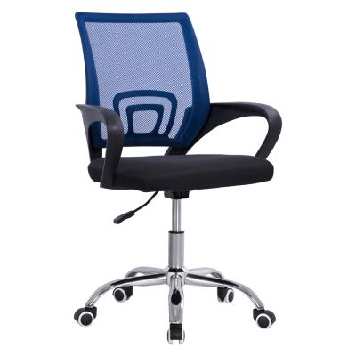 OFFICE CHAIR BRISTONE HM1058.36 BLUE MESH FABRIC-CHROMED BASE-BLACK ARMS 60x51x95Hcm.