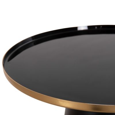 COFFEE TABLES 2PCS BENG HM9920 ENAMELED METAL TOP-MAT BASE-BLACK Φ50 & Φ40 cm.