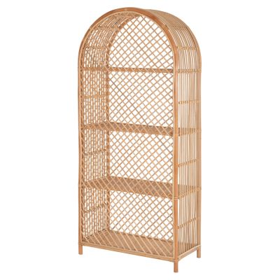 BOOKCASE SIMOK HM9552 MADE OF NATURAL RATTAN IN NATURAL COLOR 80x40x182Hcm.