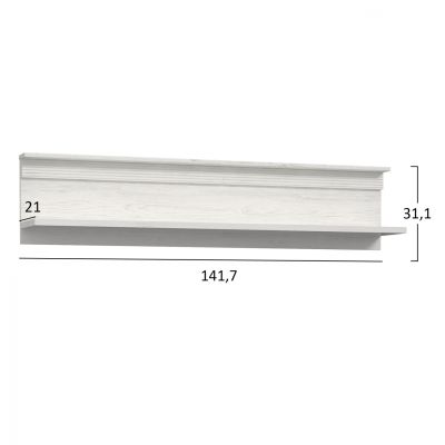 WALL SHELF LANCE HM8852 WHITE ANTIQUE 141.7x21.9x31.1 cm.