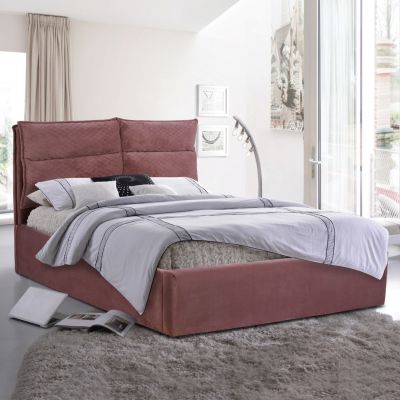 VELVET BED IN DUSTY PINK 160x200 cm. HM563.02