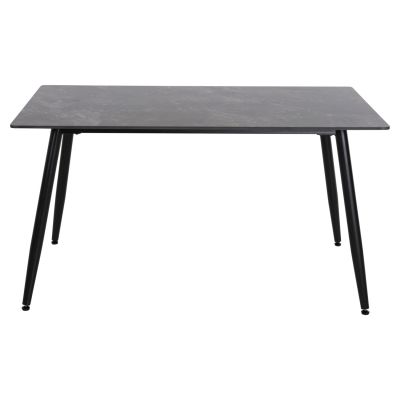 DINING TABLE RAVEN HM9856 CERAMIC TOP IN ANTHRACITE MARBLE-BLACK METAL LEGS 140x80x76Hcm.