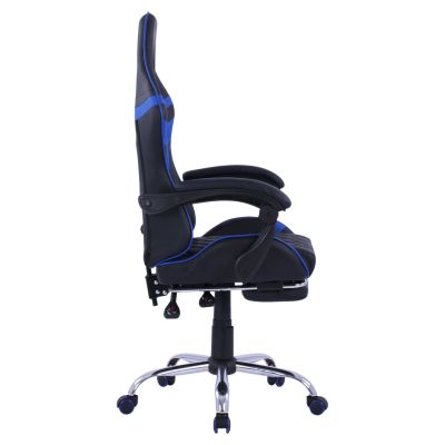 Gaming Armchair with reclining back and footstool HM1157.08 Black-Blue