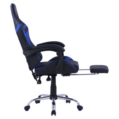 Gaming Armchair with reclining back and footstool HM1157.08 Black-Blue