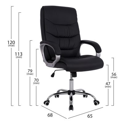 Мениджърски офис стол HM1087.01 в черен цвят 65x68x120 см