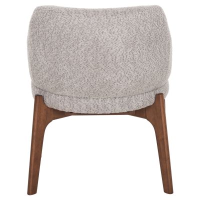 DINING CHAIR ABAI HM9971.03 RUBBERWOOD IN WALNUT COLOR-BOUCLE FABRIC IN LIGHT GREY 65x63x79Hcm.