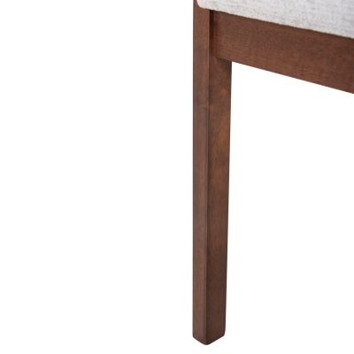 DINING CHAIR NERO HM9972 RUBBERWOOD IN WALNUT COLOR-GREY FABRIC SEAT 56x56x78Hcm.