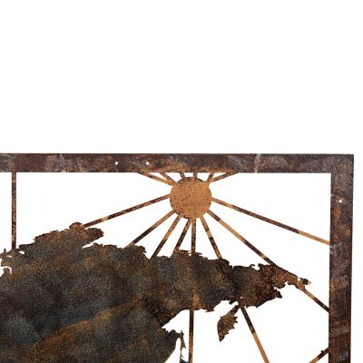 WALL DECORATION WORLD MAP HM4656 BRONZE METAL 120x0,1x60Hcm.