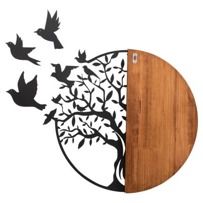 WALL DECORATION ILLUSION HM4647 METAL-WOOD 56.5x3(thickness)x56.5Hcm.