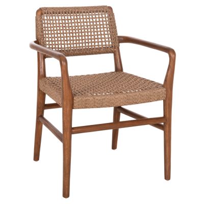 DINING ARMCHAIR ROSCO HM6132.01 TEAK WOOD IN WALNUT-VIRO ROPE IN BROWN 56x54,5x78Hcm.