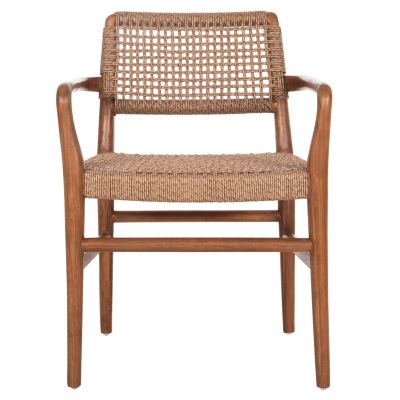 DINING ARMCHAIR ROSCO HM6132.01 TEAK WOOD IN WALNUT-VIRO ROPE IN BROWN 56x54,5x78Hcm.