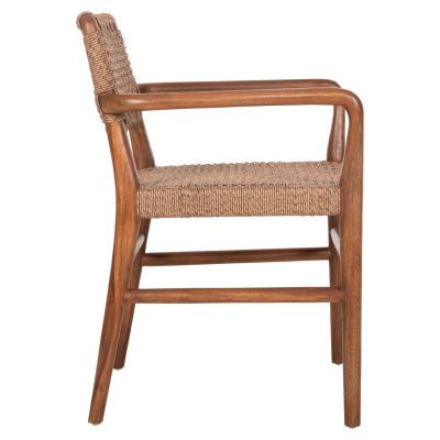 DINING ARMCHAIR ROSCO HM6132.01 TEAK WOOD IN WALNUT-VIRO ROPE IN BROWN 56x54,5x78Hcm.