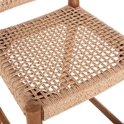 BAR STOOL ROSCO HM6134 TEAK WOOD IN NATURAL-VIRO ROPE IN BEIGE 47x52x100Hcm.