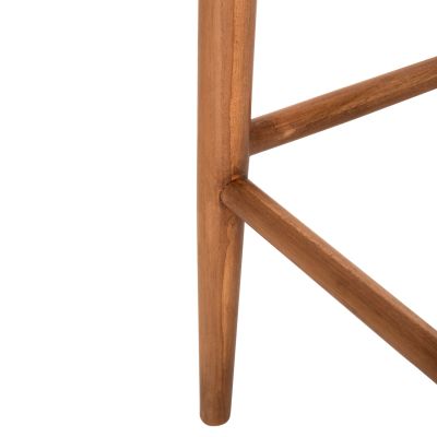 BAR STOOL ROSCO HM6134 TEAK WOOD IN NATURAL-VIRO ROPE IN BEIGE 47x52x100Hcm.