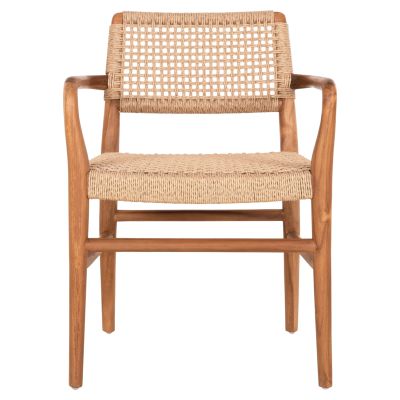 DINING ARMCHAIR ROSCO HM6132 TEAK WOOD IN NATURAL-VIRO ROPE IN BEIGE 56x54,5x78Hcm.