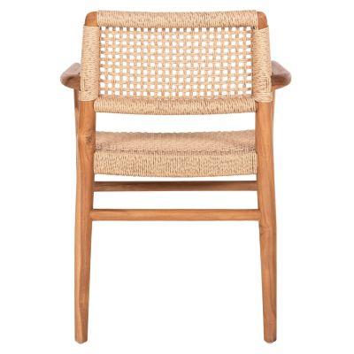 DINING ARMCHAIR ROSCO HM6132 TEAK WOOD IN NATURAL-VIRO ROPE IN BEIGE 56x54,5x78Hcm.