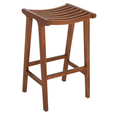 BAR STOOL BUNDY HM6130 TEAK WOOD IN WALNUT 45x40x75Hcm.