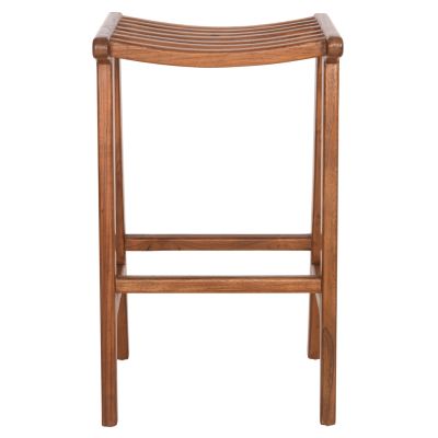 BAR STOOL BUNDY HM6130 TEAK WOOD IN WALNUT 45x40x75Hcm.