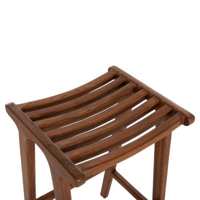 BAR STOOL BUNDY HM6130 TEAK WOOD IN WALNUT 45x40x75Hcm.