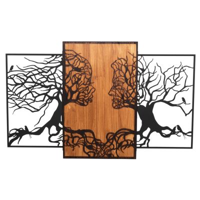 WALL DECORATION ILLUSION HM4654 METAL-WOOD 125.5x3(thickness)x79Hcm.