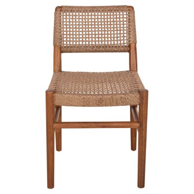 DINING CHAIR ROSCO HM6133.01 TEAK WOOD IN WALNUT-VIRO ROPE IN BROWN 46x55x79Hcm.