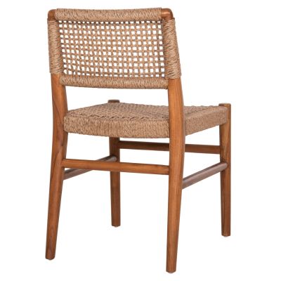 DINING CHAIR ROSCO HM6133.01 TEAK WOOD IN WALNUT-VIRO ROPE IN BROWN 46x55x79Hcm.