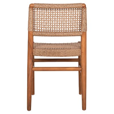 DINING CHAIR ROSCO HM6133.01 TEAK WOOD IN WALNUT-VIRO ROPE IN BROWN 46x55x79Hcm.