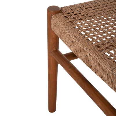 DINING CHAIR ROSCO HM6133.01 TEAK WOOD IN WALNUT-VIRO ROPE IN BROWN 46x55x79Hcm.