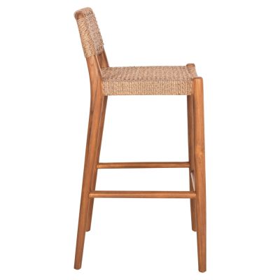 BAR STOOL ROSCO HM6134.01 TEAK WOOD IN WALNUT-VIRO ROPE IN BROWN 47x52x100Hcm.