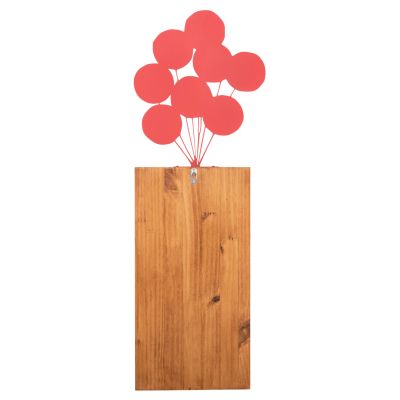 WALL DECORATION BALLOONS IN CORAL COLOR HM4649 METAL-WOOD 30x3x99Hcm.