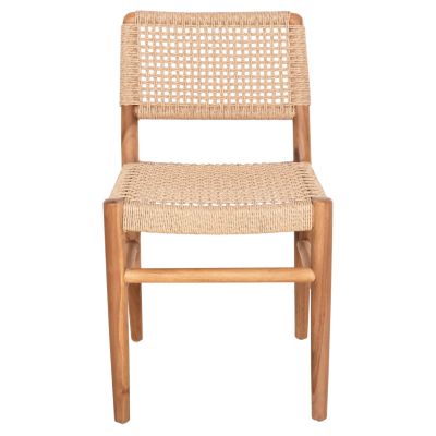 DINING CHAIR ROSCO HM6133 TEAK WOOD IN NATURAL-VIRO ROPE IN BEIGE 46x55x79Hcm.