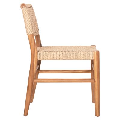 DINING CHAIR ROSCO HM6133 TEAK WOOD IN NATURAL-VIRO ROPE IN BEIGE 46x55x79Hcm.