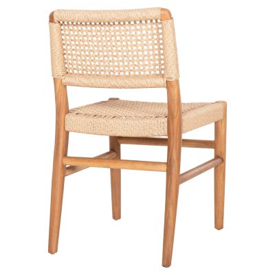 DINING CHAIR ROSCO HM6133 TEAK WOOD IN NATURAL-VIRO ROPE IN BEIGE 46x55x79Hcm.