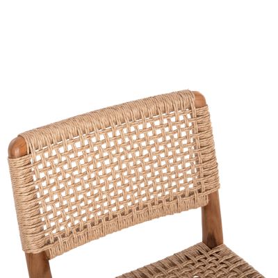 DINING CHAIR ROSCO HM6133 TEAK WOOD IN NATURAL-VIRO ROPE IN BEIGE 46x55x79Hcm.