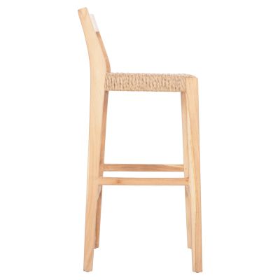 BAR STOOL WITH BACKREST PLERED HM6129 TEAK WOOD & VIRO ROPE 40x45x100Hcm.