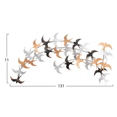 ДЕКОРАЦИЯ ЗА СТЕНА ПТИЦИ HM4655 МЕТАЛ- МНОГОЦВЕТНА 131x7x11Hcm.