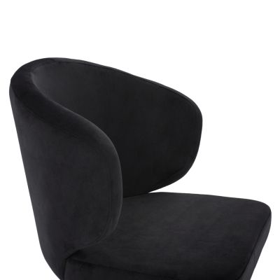 Armchair Jiya with black Velvet & Black Frame HM8278.04 62x60x85cm